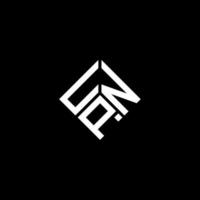 création de logo de lettre unp sur fond noir. concept de logo de lettre initiales créatives unp. conception de lettre unp. vecteur