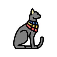 chat egypte animal couleur icône illustration vectorielle vecteur