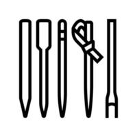 illustration vectorielle de l'icône de la ligne de brochettes de bambou vecteur