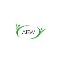 création de logo de lettre abw sur fond blanc. concept de logo de lettre initiales créatives abw. conception de lettre abw. vecteur