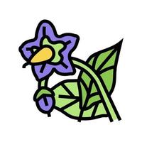 illustration vectorielle d'icône de couleur de fleur d'aubergine vecteur