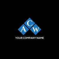 création de logo de lettre acw sur fond noir. concept de logo de lettre initiales créatives acw. conception de lettre acw. vecteur