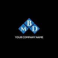 création de logo de lettre mbd sur fond noir. concept de logo de lettre initiales créatives mbd. conception de lettre mbd. vecteur