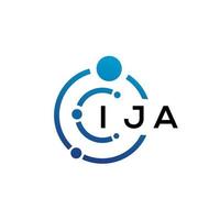 création de logo de technologie de lettre ija sur fond blanc. ija initiales créatives lettre il concept de logo. conception de lettre ija. vecteur