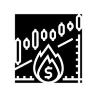 illustration vectorielle de l'inflation des stocks glyphe icône vecteur