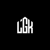 conception de lettre lgk. création de logo de lettre lgk sur fond noir. concept de logo de lettre initiales créatives lgk. conception de lettre lgk. création de logo de lettre lgk sur fond noir. je vecteur