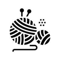 outil de tricot glyphe icône vecteur illustration isolée
