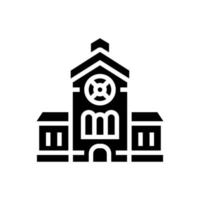 église bâtiment glyphe icône vecteur isolé illustration