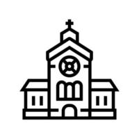 église, bâtiment, ligne, icône, vecteur, isolé, illustration vecteur