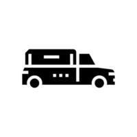 corbillard voiture glyphe icône vecteur isolé illustration