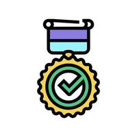 médaille qualité couleur icône illustration vectorielle vecteur