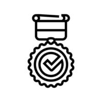 illustration vectorielle de l'icône de la ligne de qualité de la médaille vecteur