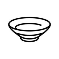 illustration vectorielle d'icône de ligne de bol de nouilles vecteur