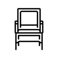 illustration vectorielle de l'icône de la ligne de la chaise de patio en rotin vecteur