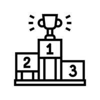 illustration vectorielle de l'icône de la ligne du piédestal du champion de la compétition vecteur
