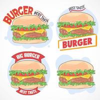 ensemble de conception de hamburger vecteur