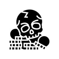 illustration vectorielle d'icône de glyphe de trésor de crâne vecteur
