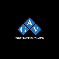 création de logo de lettre gav sur fond noir. concept de logo de lettre initiales créatives gav. conception de lettre gav. vecteur