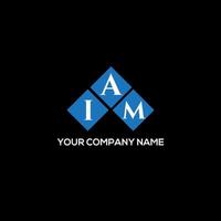 iam lettre design.iam lettre logo design sur fond noir. concept de logo de lettre initiales créatives iam. iam lettre design.iam lettre logo design sur fond noir. je vecteur