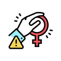 illustration vectorielle d'icône de couleur de harcèlement féminin