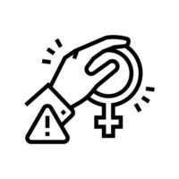 illustration vectorielle de l'icône de la ligne féminine de harcèlement vecteur