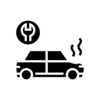 illustration vectorielle d'icône de glyphe de réparation de voiture isolée vecteur
