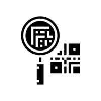 recherche qr code glyphe icône vecteur illustration isolée