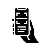balayage de code qr téléphone application glyphe icône vecteur illustration isolée