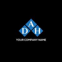 conception de lettre dah. création de logo de lettre dah sur fond noir. concept de logo de lettre initiales créatives dah. conception de lettre dah. vecteur