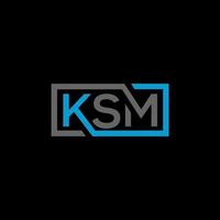 création de logo de lettre ksm sur fond noir. concept de logo de lettre initiales créatives ksm. conception de lettre ksm. vecteur