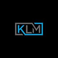 création de logo de lettre klm sur fond noir. concept de logo de lettre initiales créatives klm. conception de lettre klm. vecteur