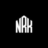 conception de lettre nrk. création de logo de lettre nrk sur fond noir. concept de logo de lettre initiales créatives nrk. conception de lettre nrk. création de logo de lettre nrk sur fond noir. n vecteur
