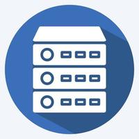 serveur d'icônes. adapté au symbole des composants informatiques. style d'ombre longue. conception simple modifiable. vecteur de modèle de conception. illustration simple