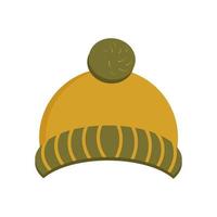 vêtements chauds d'automne chapeau jaune avec motif vert et pompon vecteur