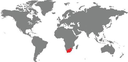 carte de l'afrique du sud sur la carte du monde vecteur