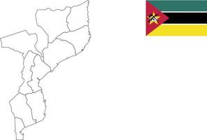carte et drapeau du mozambique vecteur