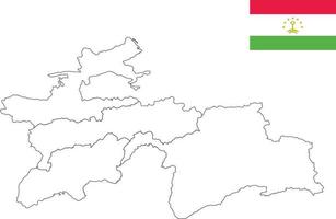 carte et drapeau du tadjikistan vecteur