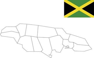 carte et drapeau de la jamaïque vecteur