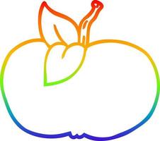 arc en ciel gradient ligne dessin dessin animé pomme juteuse vecteur