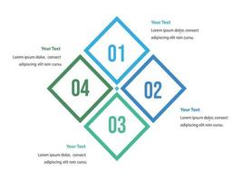 modèle de conception infographique d'illustration vectorielle avec 4 options ou étapes. peut être utilisé pour le processus, les présentations, la mise en page, la bannière, le graphique d'informations. vecteur