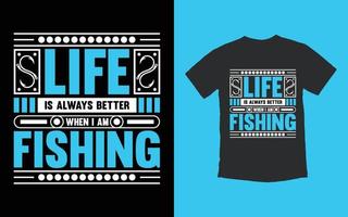 conception de t-shirt de typhographie de pêche vecteur