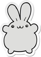 autocollant d'un lapin de dessin animé vecteur