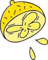 citron de dessin animé dessiné à la main excentrique vecteur