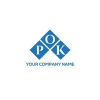 concept de logo de lettre initiales créatives pok. conception de lettre pok. création de logo de lettre pok sur fond blanc. concept de logo de lettre initiales créatives pok. conception de lettre pok. vecteur