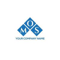 création de logo de lettre mos sur fond blanc. concept de logo de lettre initiales créatives mos. conception de lettre mos. vecteur