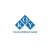 création de logo de lettre koy sur fond blanc. concept de logo de lettre initiales créatives koy. conception de lettre koy. vecteur