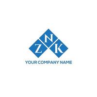 création de logo de lettre znk sur fond blanc. concept de logo de lettre initiales créatives znk. conception de lettre znk. vecteur