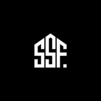 création de logo de lettre ssf sur fond noir. concept de logo de lettre initiales créatives ssf. conception de lettre ssf. vecteur