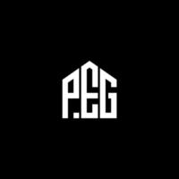 création de logo de lettre peg sur fond noir. concept de logo de lettre initiales créatives peg. conception de lettre de cheville. vecteur