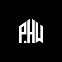 création de logo de lettre phw sur fond noir. concept de logo de lettre initiales créatives phw. conception de lettre phw. vecteur